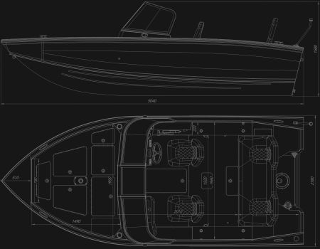 Motorboat VIZION 500 sizes