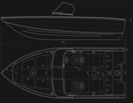 Motorlaiva VIZION 560 izmēri