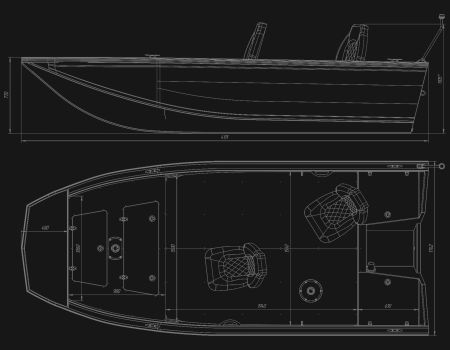 Motorboot VIZION 410 Größen