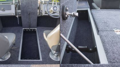 Boat VIZION 500 spinning rod compartment