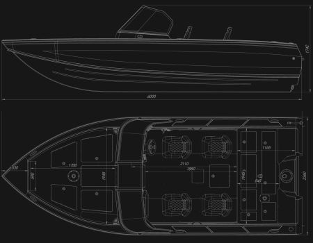 Размеры лодки VIZION 600