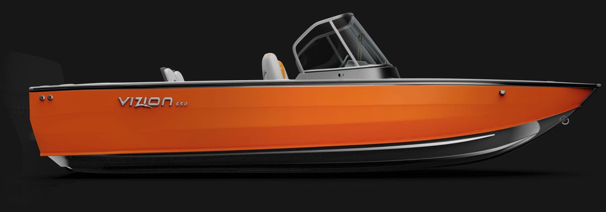 vizion boat 650 front orange