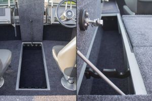 Boat VIZION 500 spinning rod compartment