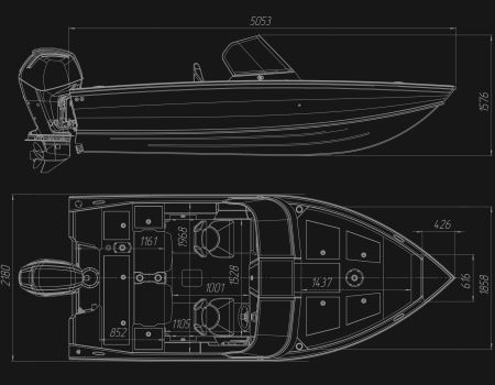 Motorboat VIZION 500 PRO sizes